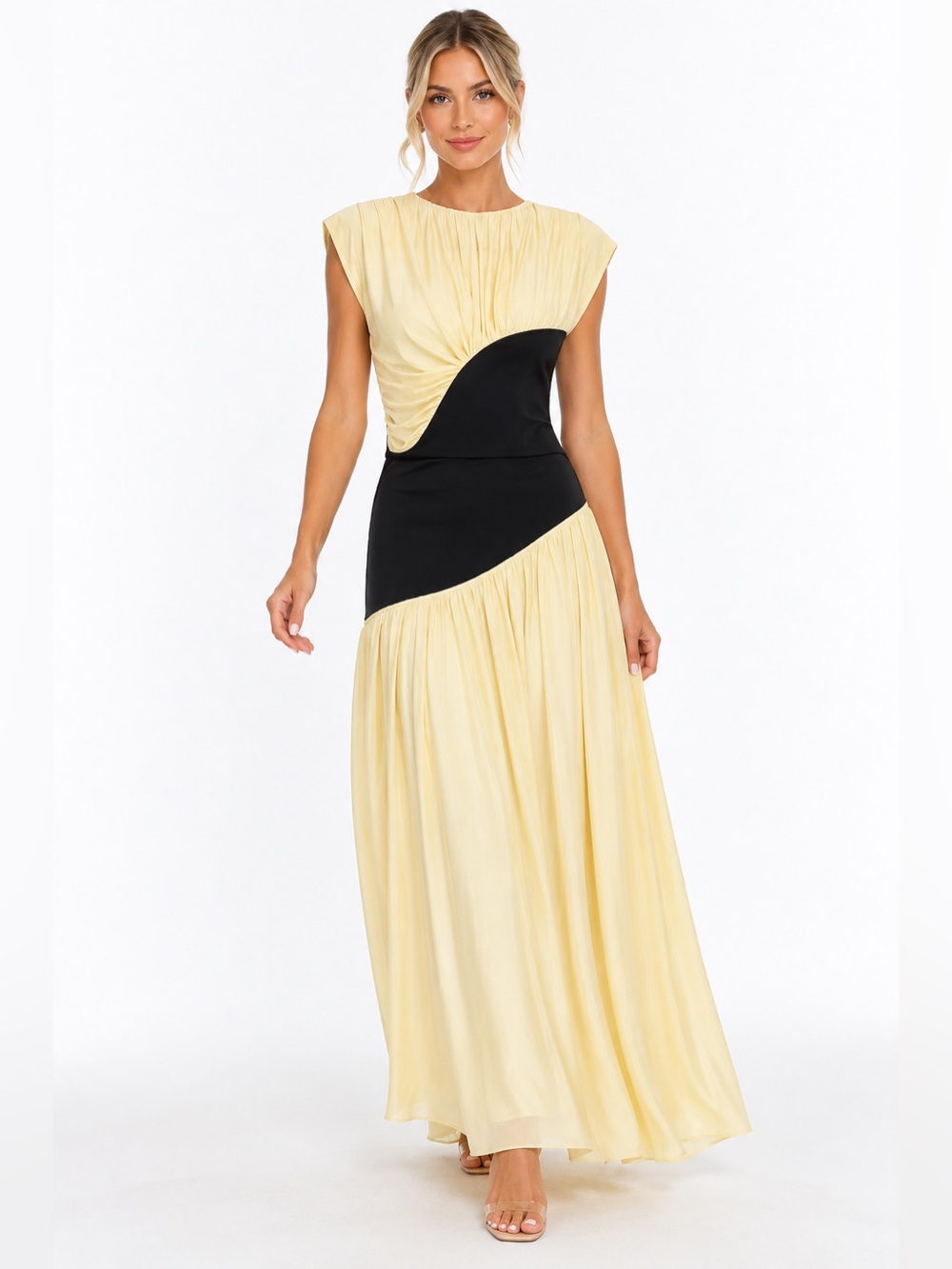 NWT Yellow and Black Maxi Skirt Set
